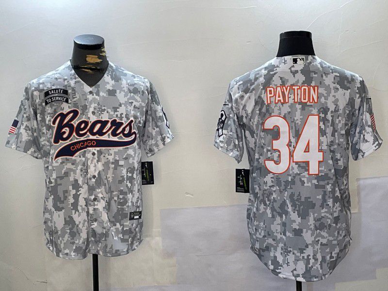 Men Chicago Bears #34 Payton Nike Arctic Camo 2024 Salute to Service Limited NFL Jersey style 3